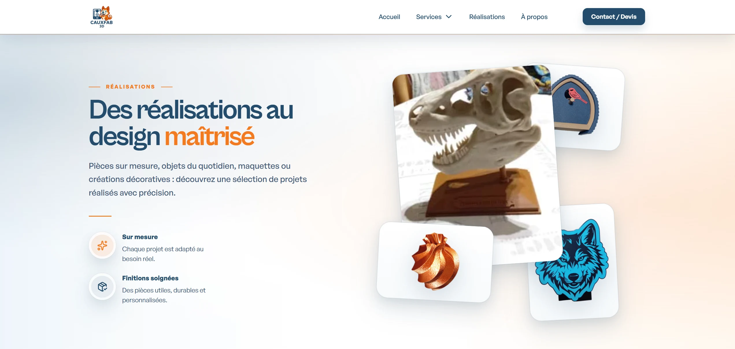 Galerie des réalisations produites par CauxFab3D