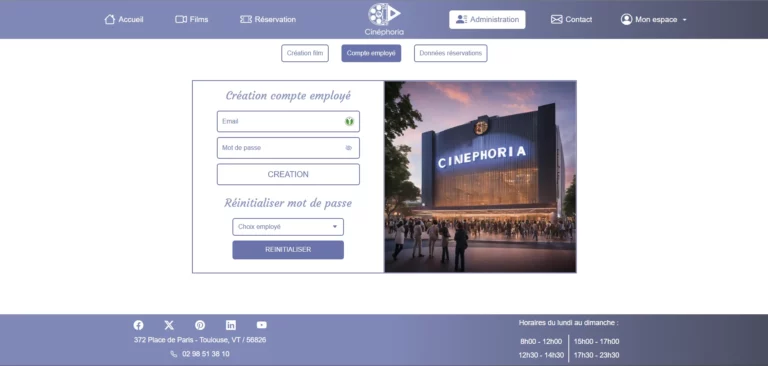 Cinéphoria - Admin (Web)