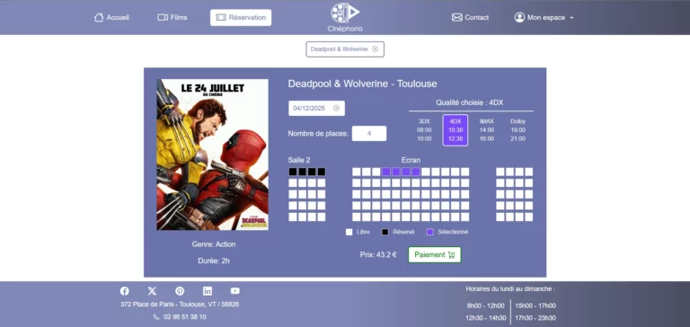 Cinéphoria - Réservation (Web)