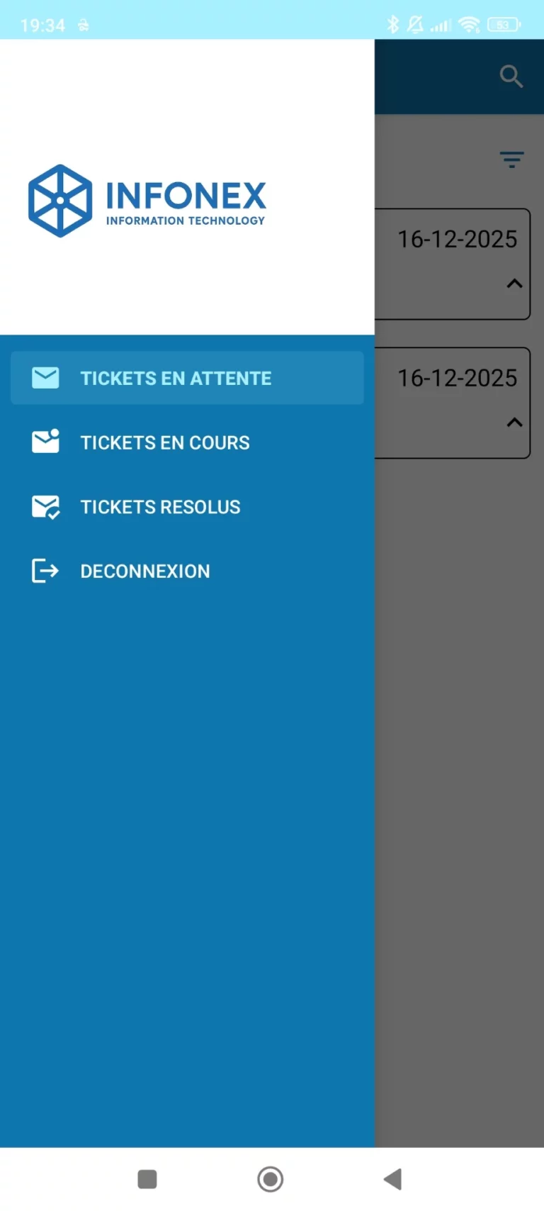 Tickets - Accueil (Mobile)