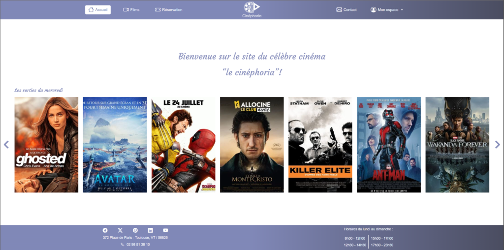 Application web cinéma