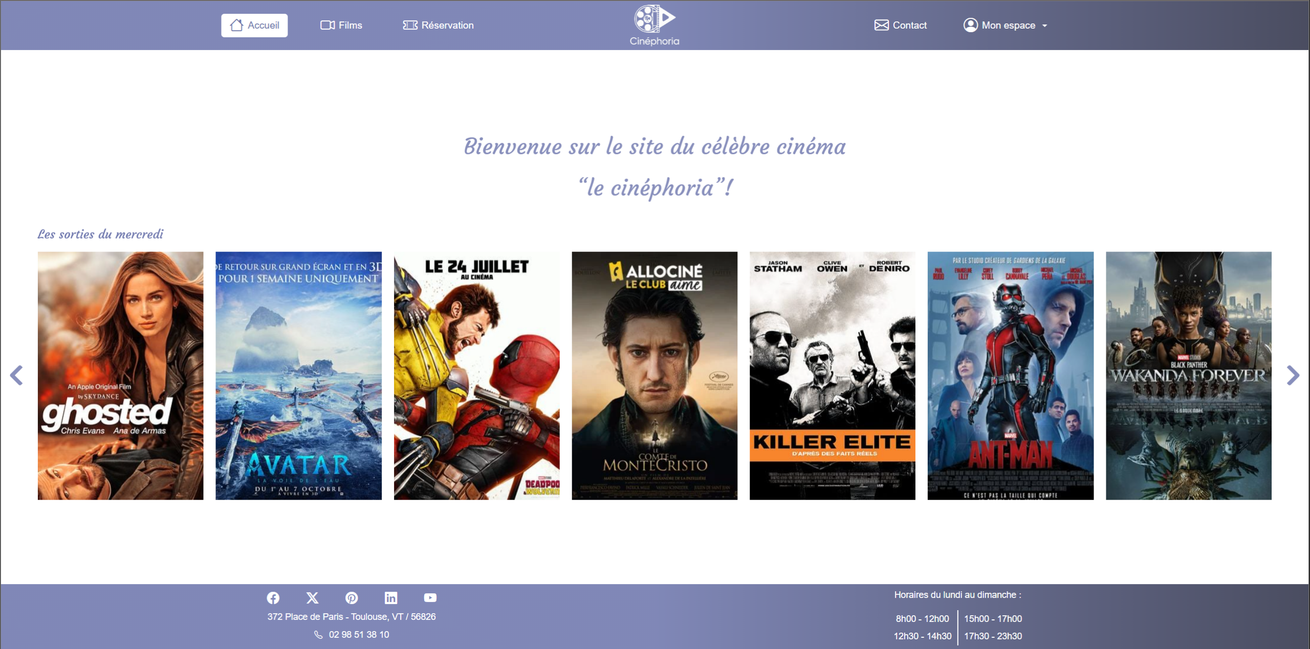 Application web cinéma