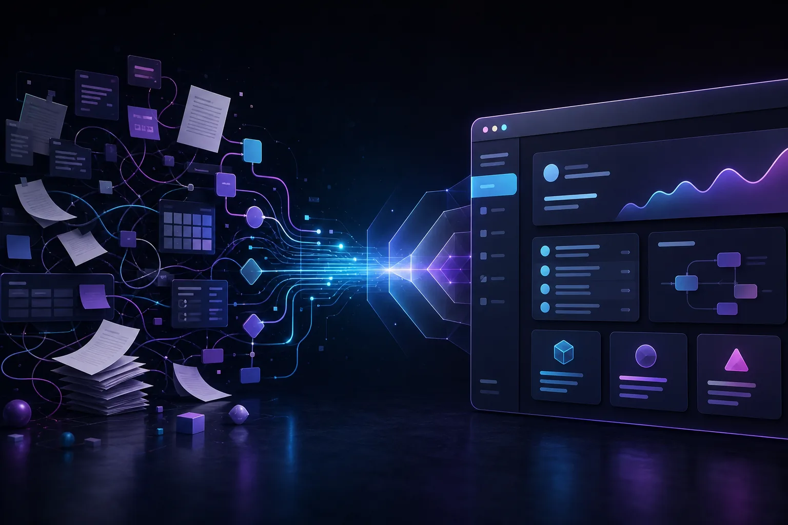 Illustration d’un processus métier transformé en application web sur mesure