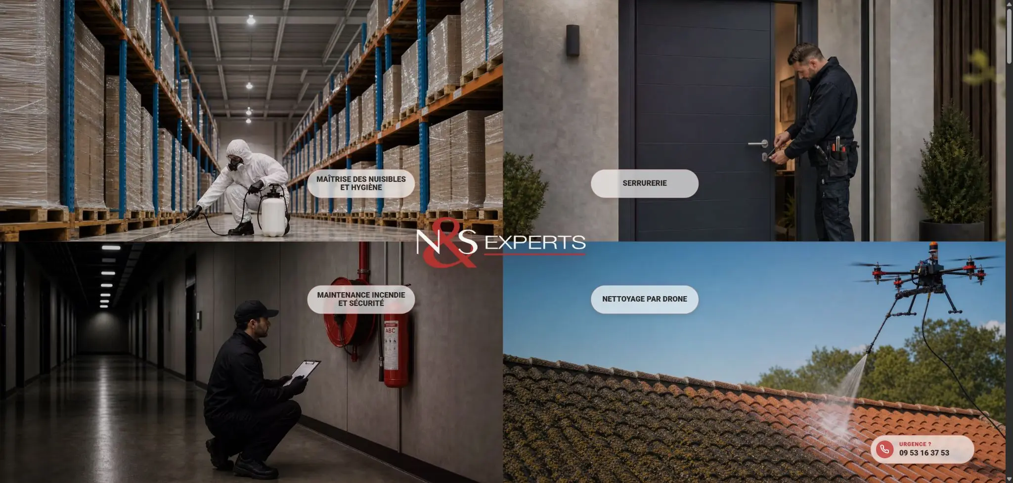 Accueil immersif du site N&S Experts
