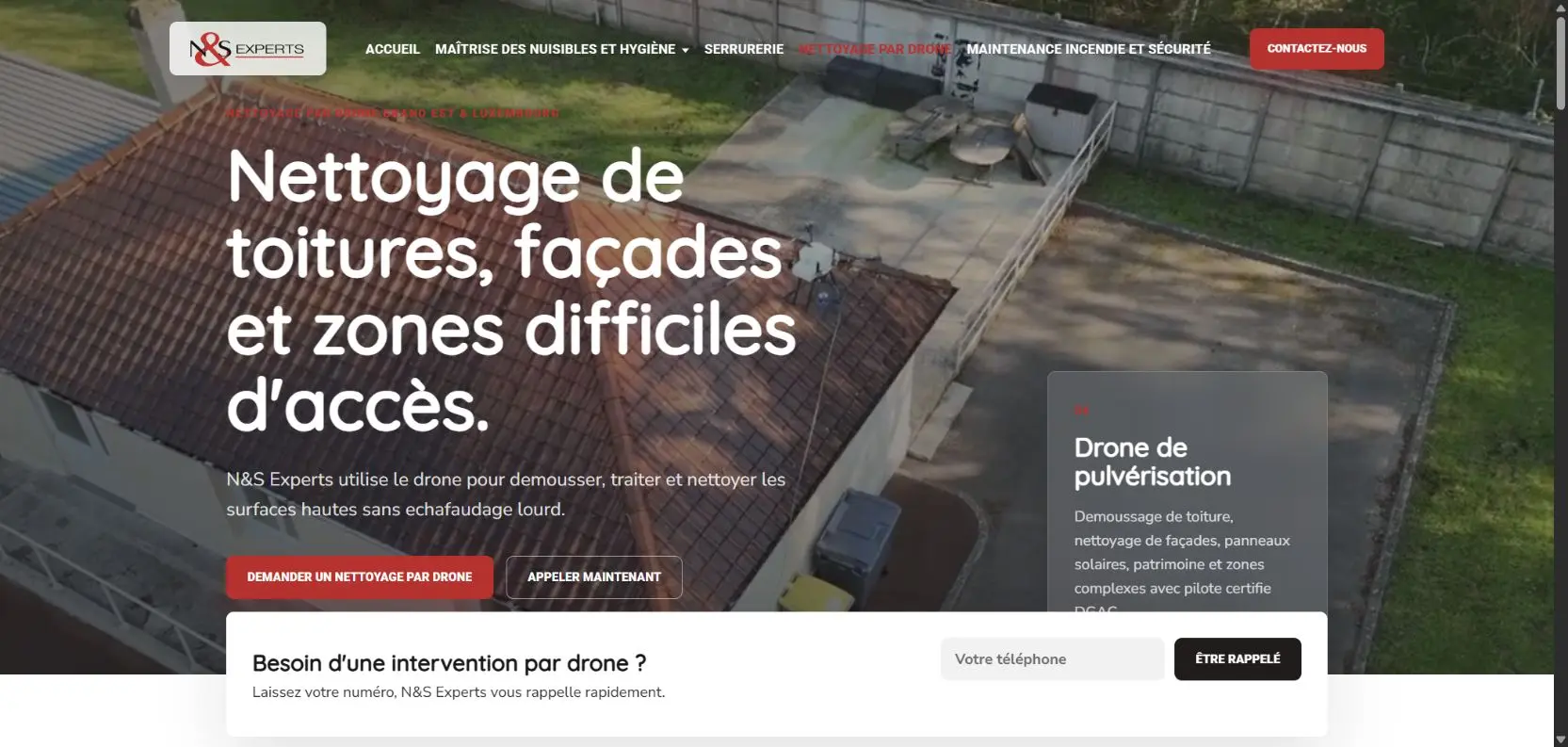 Présentation du nettoyage par drone de N&S Experts