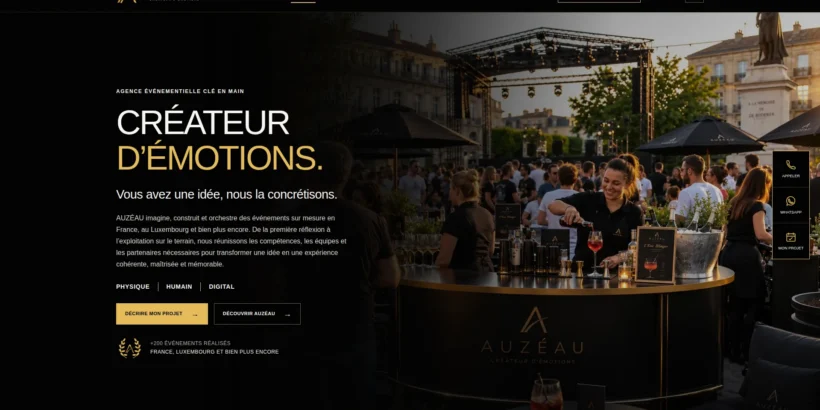 Page d’accueil du site AUZÉAU