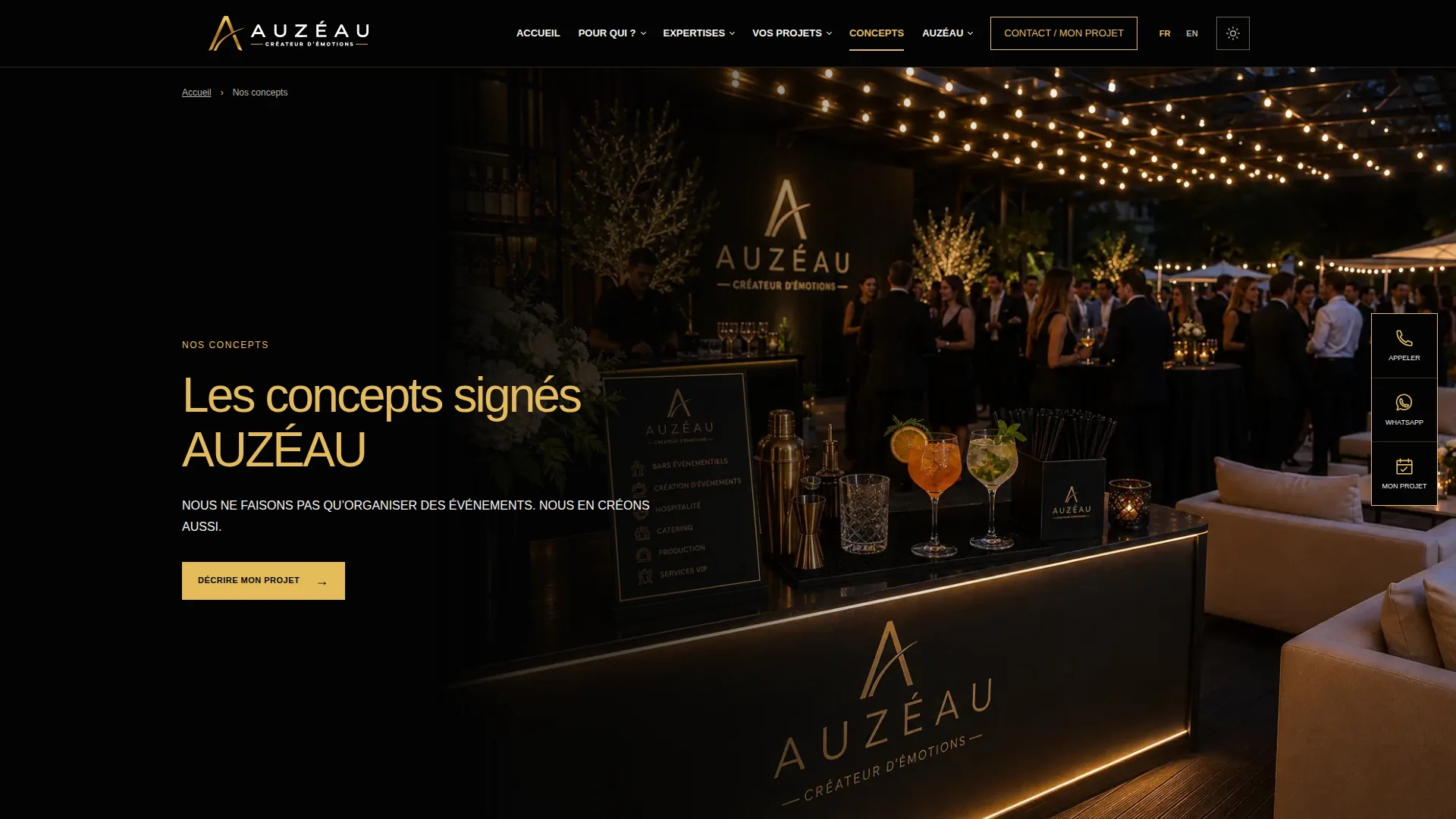 Page Nos concepts du site AUZÉAU